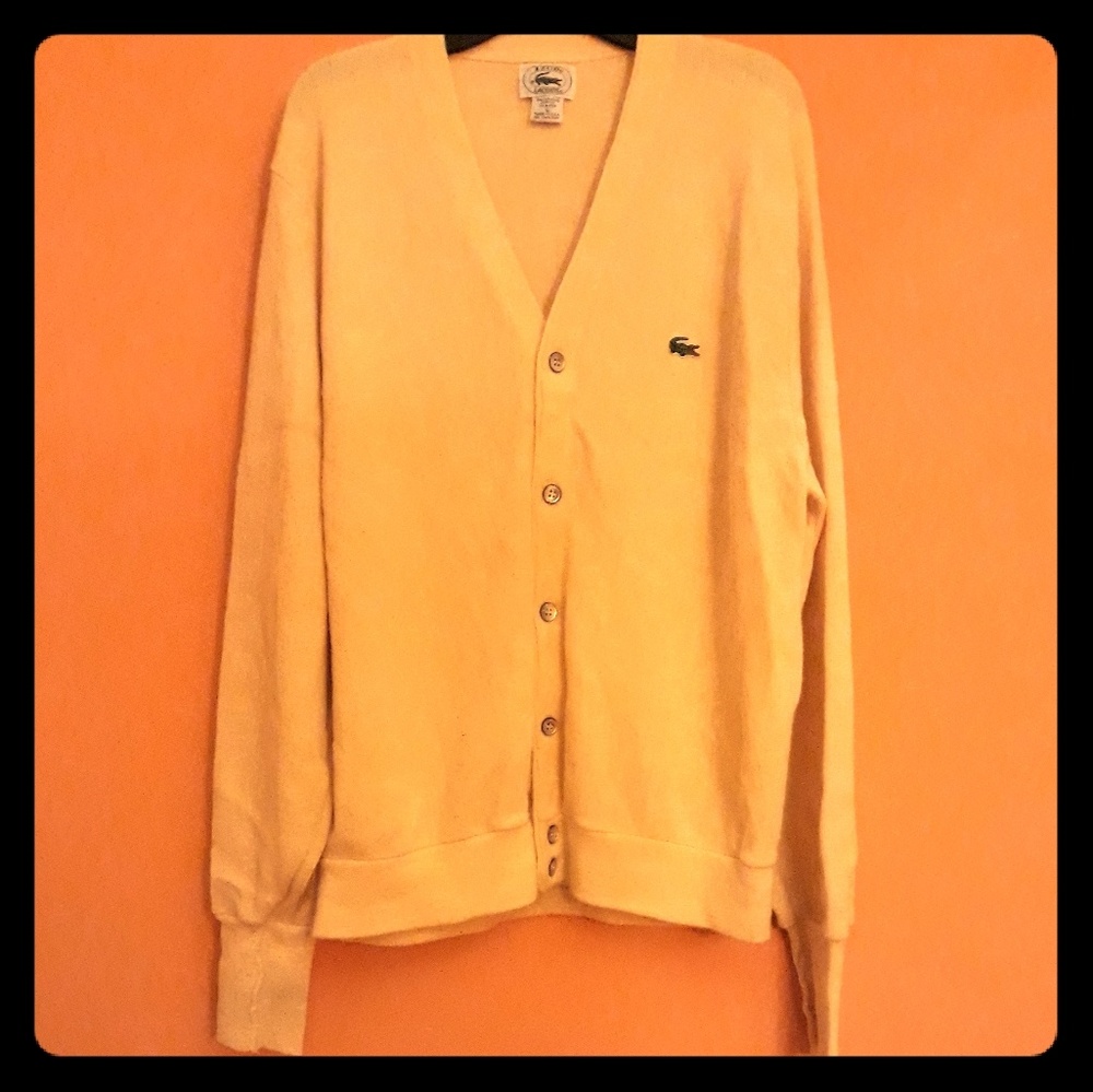 Vintage Izod Lacoste Pale Yellow Cardigan